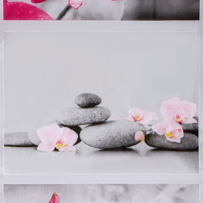 Штора для ванны Доляна «Камни и орхидея», 180×180 см, EVA - фото 2 - id-p211536880