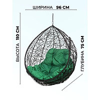 Подвесное кресло "Tropica Black BS" без стойки (зеленая подушка)