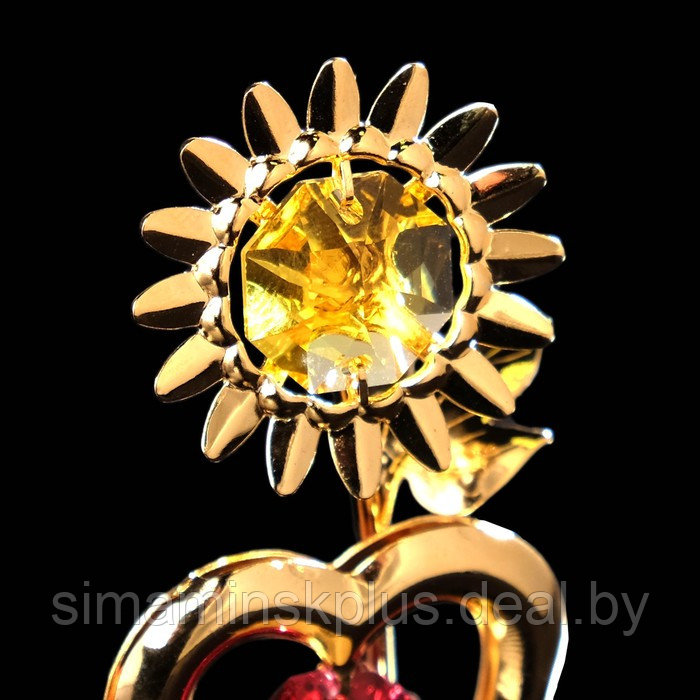 Сувенир «Сердце с солнцем», 3×3×8 см, с кристаллами - фото 4 - id-p211530821