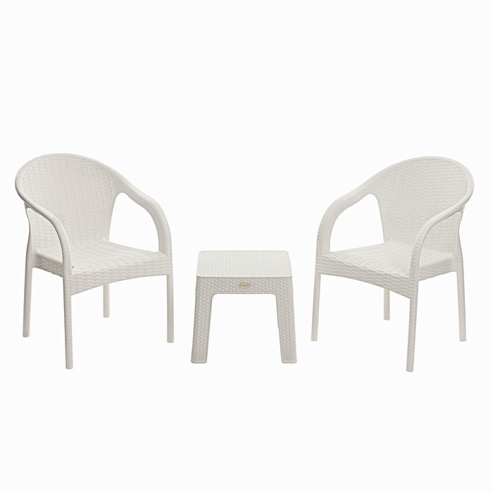 Набор садовой мебели "Милан" 3 предметов: 2 кресла, стол, белый - фото 1 - id-p211536606