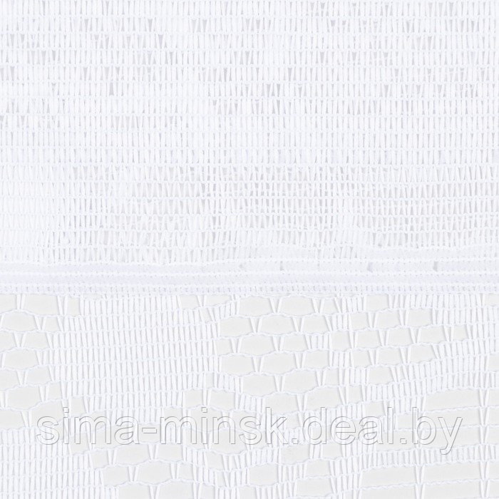 Тюль на кухню без шторной ленты, 170х167 см, цвет белый, 100% полиэстер - фото 4 - id-p211527859