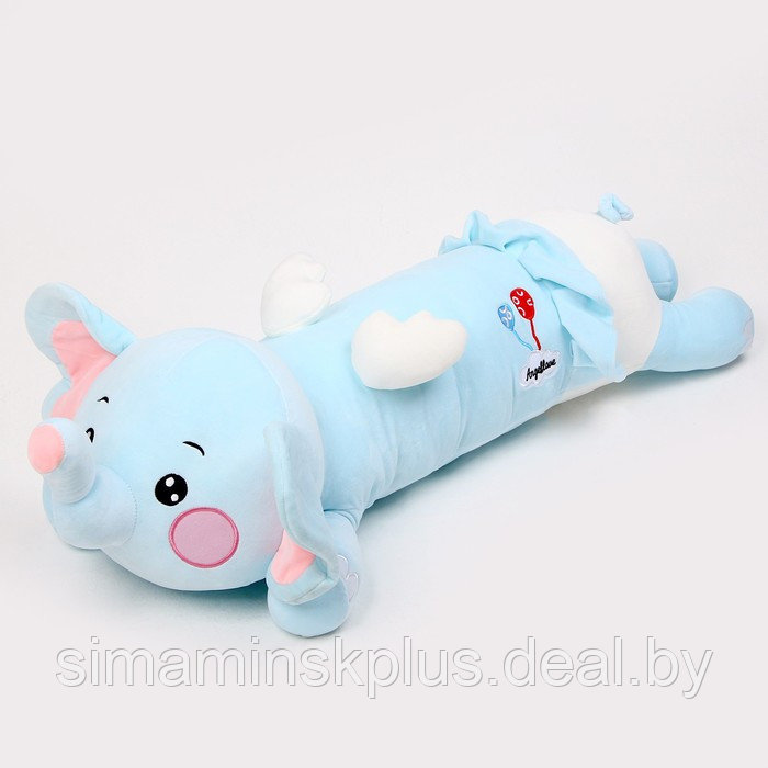 Мягкая игрушка-подушка «Слоник», 80 см, цвет голубой - фото 3 - id-p211541165