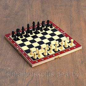 Настольная игра 3 в 1 "Карнал": нарды, шахматы, шашки, фишки дер., фигуры пластик, 29 х 29 см