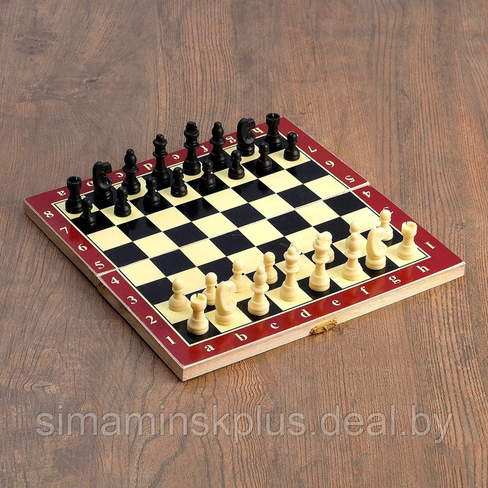 Настольная игра 3 в 1 "Карнал": нарды, шахматы, шашки, фишки дер., фигуры пластик, 29 х 29 см - фото 1 - id-p211542629