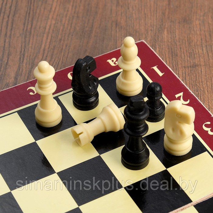 Настольная игра 3 в 1 "Карнал": нарды, шахматы, шашки, фишки дер., фигуры пластик, 29 х 29 см - фото 3 - id-p211542629