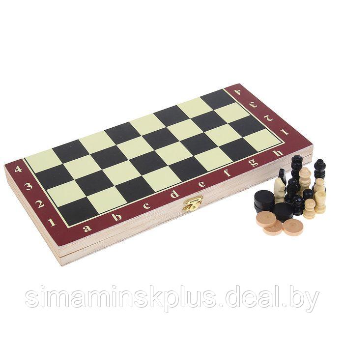 Настольная игра 3 в 1 "Карнал": нарды, шахматы, шашки, фишки дер., фигуры пластик, 29 х 29 см - фото 4 - id-p211542629