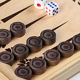 Нарды "Узор" деревянная доска 40 х 40 см, с полем для игры в шашки, фото 4