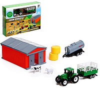 Игровой набор «Ферма», трактор, сарай и животные, МИКС
