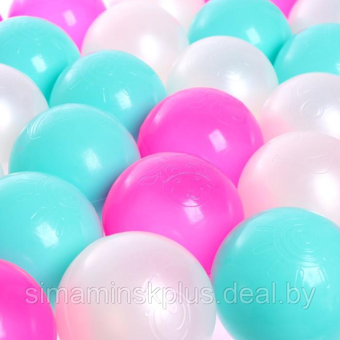 Набор шаров 100 штук, цвета бирюзовый, маджента, белый перламутр, диаметр шара 7,5 см - фото 3 - id-p211540741