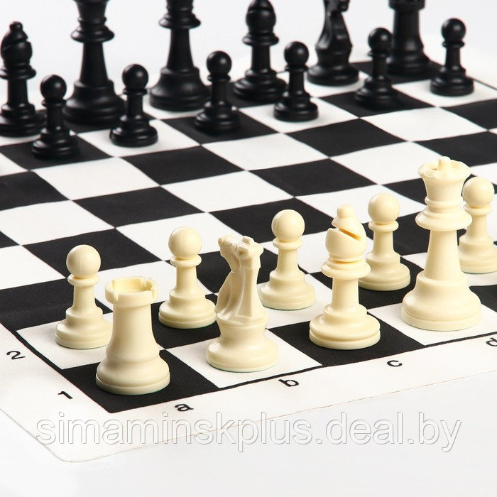 Шахматы в пакете, фигуры (пешка h-4.5 см, ферзь h-7.5 см), поле 50 х 50 см - фото 2 - id-p211542699