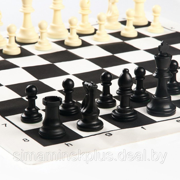 Шахматы в пакете, фигуры (пешка h-4.5 см, ферзь h-7.5 см), поле 50 х 50 см - фото 3 - id-p211542699