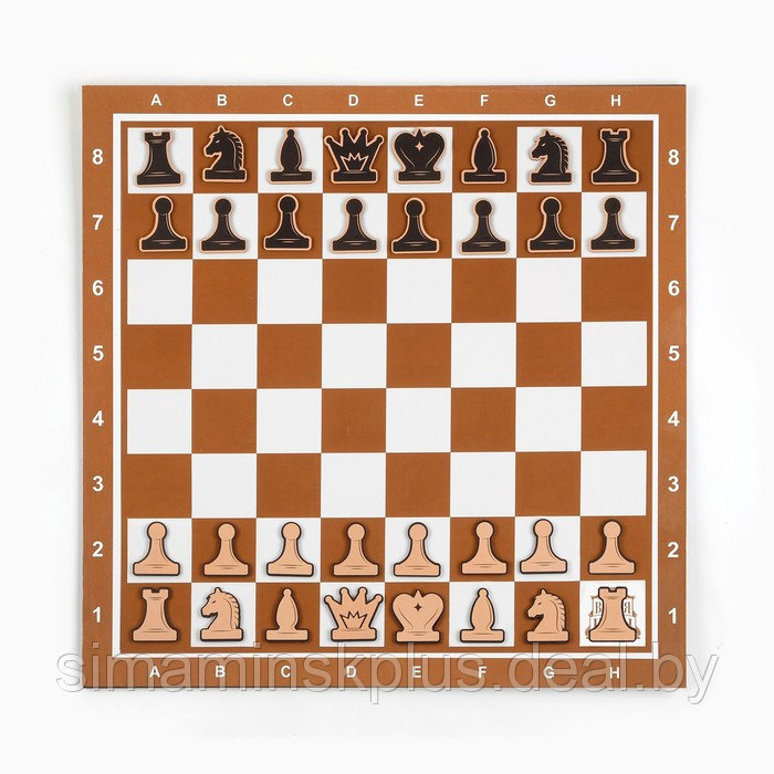 Демонстрационные шахматы "Время игры" на магнитной доске, 32 шт, поле 40 х 40 см, коричневые - фото 2 - id-p211542702