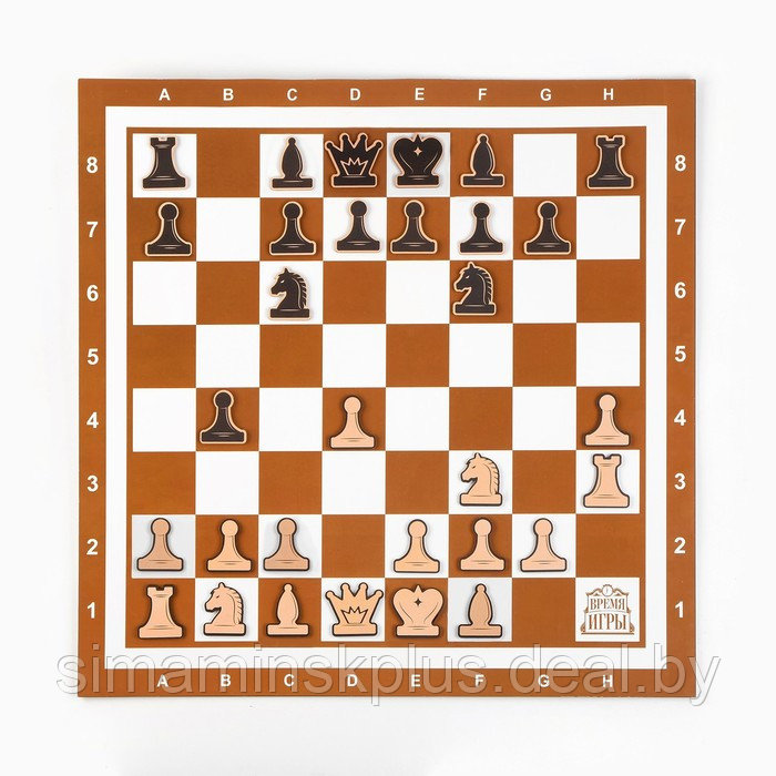 Демонстрационные шахматы "Время игры" на магнитной доске, 32 шт, поле 60 х 60 см, коричневые - фото 1 - id-p211542707