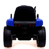 Электромобиль «Трактор», с прицепом, EVA колеса, кожаное сидение, цвет синий, фото 4