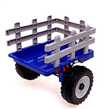Электромобиль «Трактор», с прицепом, EVA колеса, кожаное сидение, цвет синий, фото 9
