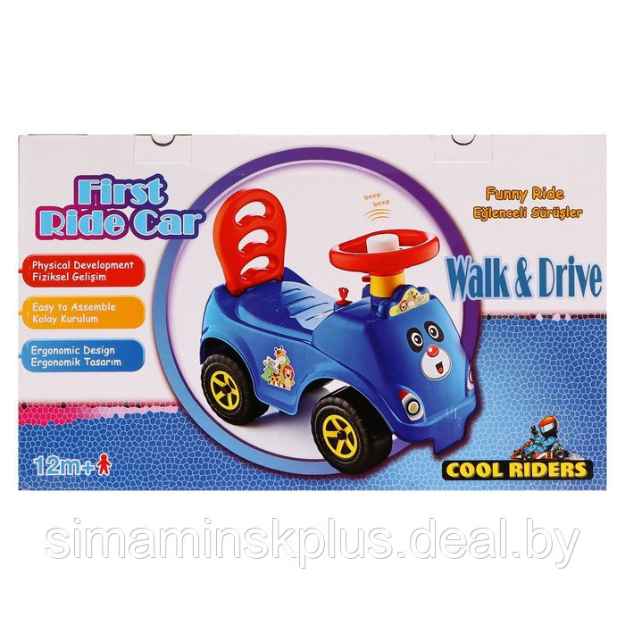 Машина-каталка Cool Riders «Сафари», с клаксоном, цвет синий - фото 9 - id-p211538742