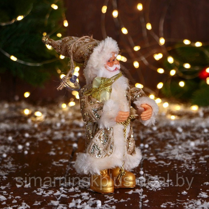 Дед Мороз "В колпаке " 17 см, золото - фото 2 - id-p211542888