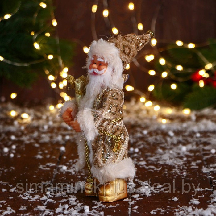 Дед Мороз "В колпаке " 17 см, золото - фото 4 - id-p211542888