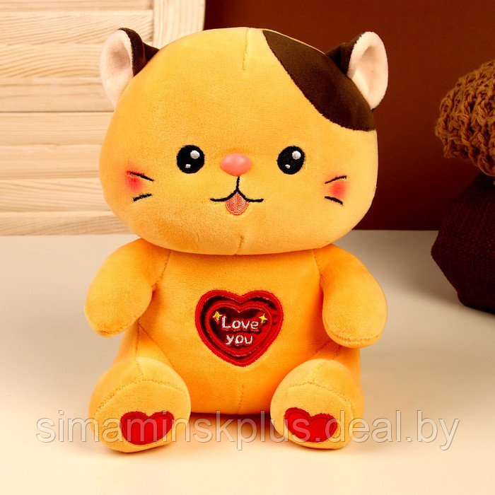 Мягкая игрушка «Котик», размер 22 см, цвет рыжий - фото 1 - id-p211541612