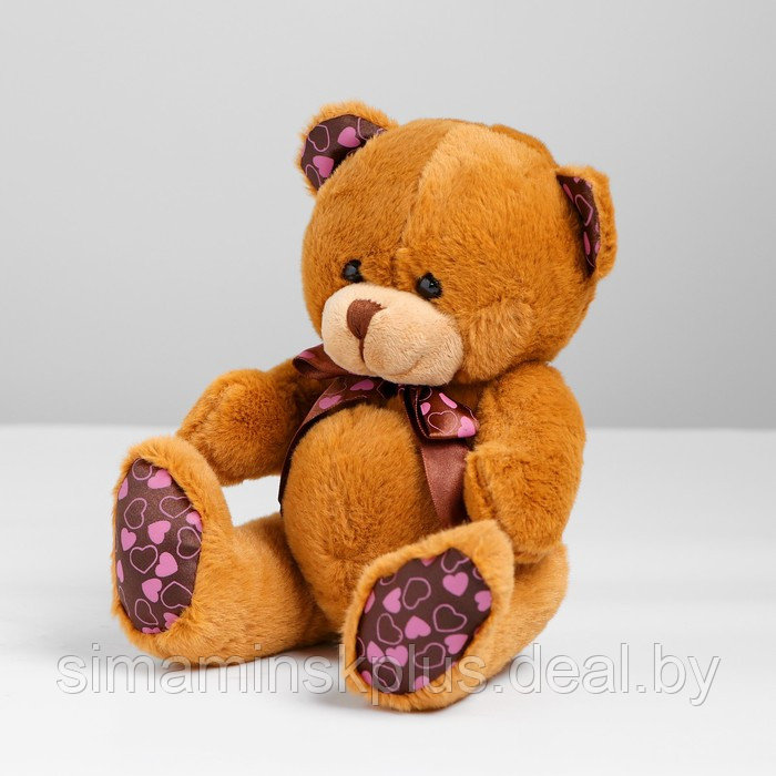 Мягкая игрушка «Мишка с бантом», на лапках и ушах сердечки, цвета МИКС - фото 1 - id-p211541621