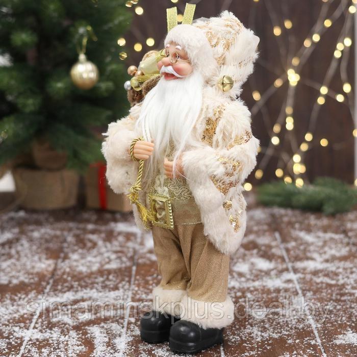 Дед Мороз "В бело-золотистом костюме блеск, с подарками" 15х30 см - фото 2 - id-p211542928