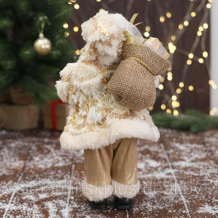 Дед Мороз "В бело-золотистом костюме блеск, с подарками" 15х30 см - фото 3 - id-p211542928
