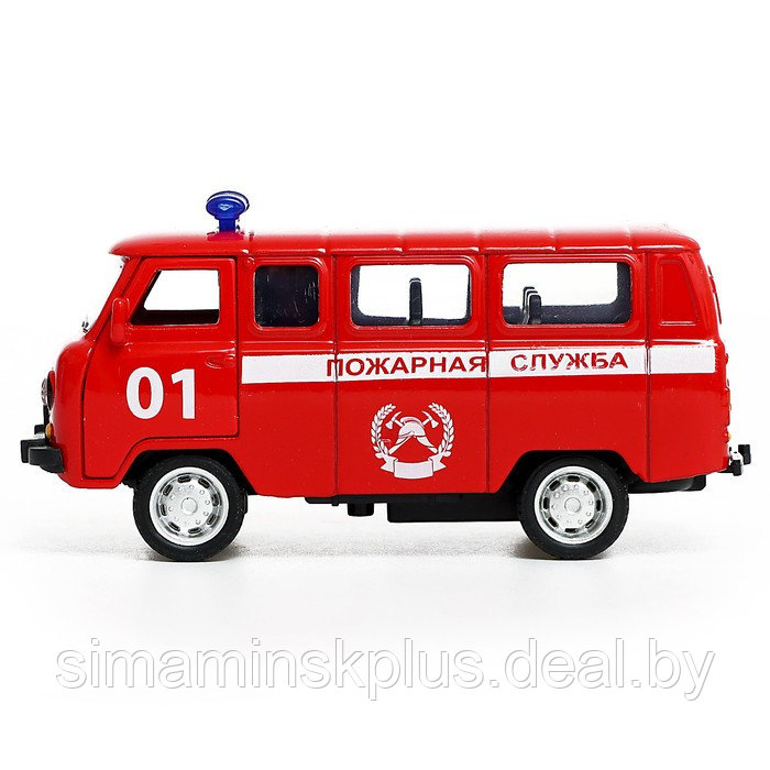 Машина металлическая «УАЗ 3962. Пожарная служба», инерция, 1:43 - фото 2 - id-p211539882