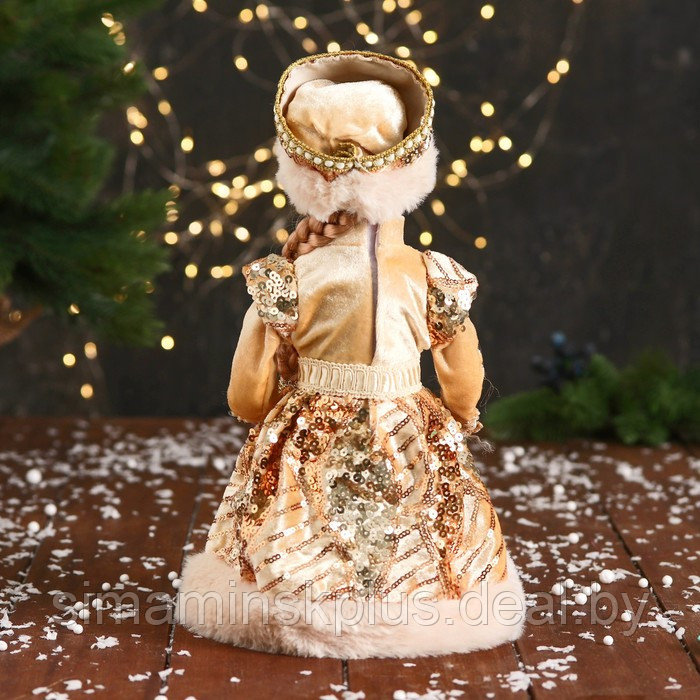 Снегурочка "Платье с пайетками" двигается, 30 см, золото - фото 3 - id-p211542955