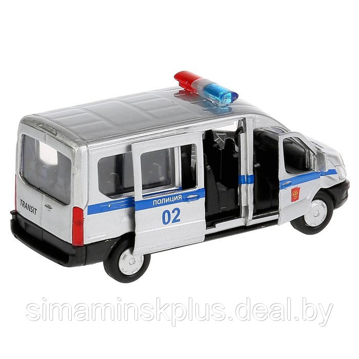 Машина «Полиция Ford Transit», 12 см, инерционная, открывающиеся двери, металлическая - фото 3 - id-p211539910