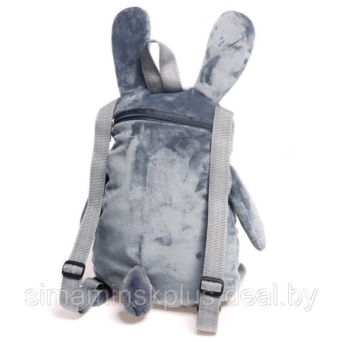 Мягкая игрушка-рюкзак «Зайка», цвет серый - фото 3 - id-p211541032