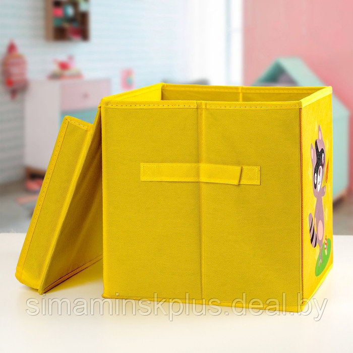 Короб стеллажный для хранения с крышкой«Енотик», детский, 25×25×25 см - фото 2 - id-p211544493