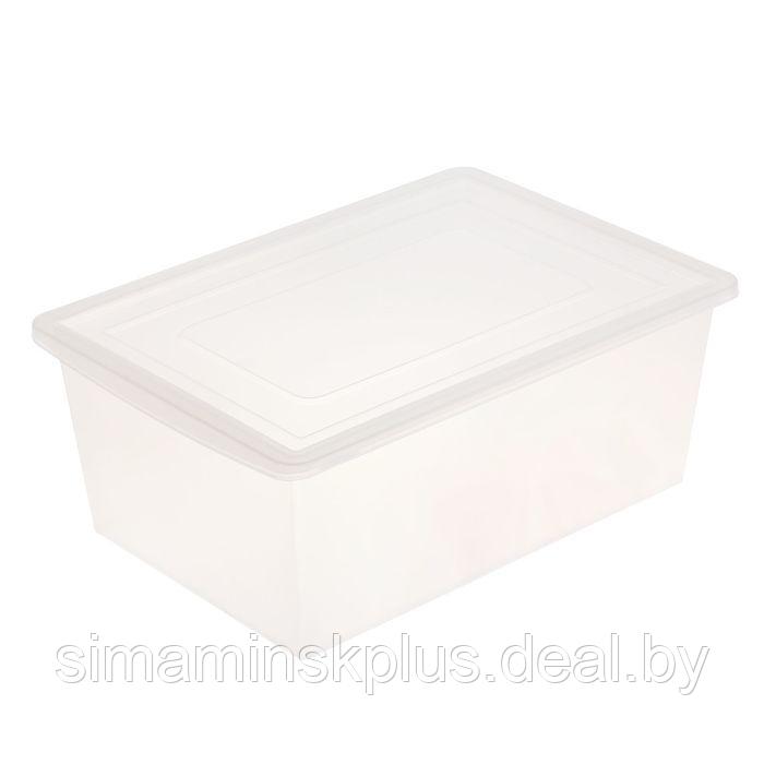 Ящик универсальный для хранения с крышкой, объём 30л, цвет прозрачно-матовый - фото 1 - id-p211544510