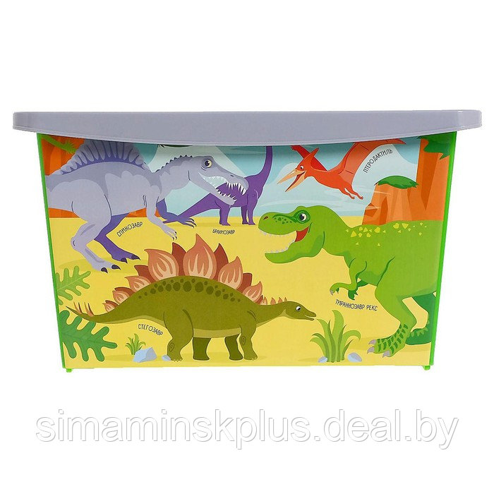Ящик для игрушек, с крышкой, «Дино. Стегозавр», объём 30 л, цвет салатовый - фото 2 - id-p211544512