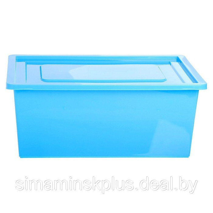Ящик для игрушек, с крышкой, «Веселый зоопарк», объём 30 л, цвет голубой - фото 5 - id-p211544521