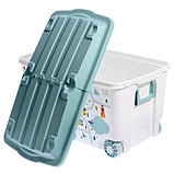 Ящик для игрушек на колесах «Путешествие», с декором, 685 × 395 × 385 мм, цвет светло-голубой, фото 4