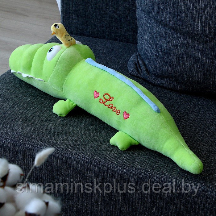 Мягкая игрушка-подушка «Крокодил с уточкой», 65 см, цвет зелёный - фото 2 - id-p211541116