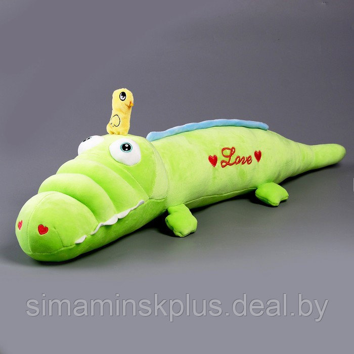 Мягкая игрушка-подушка «Крокодил с уточкой», 65 см, цвет зелёный - фото 4 - id-p211541116