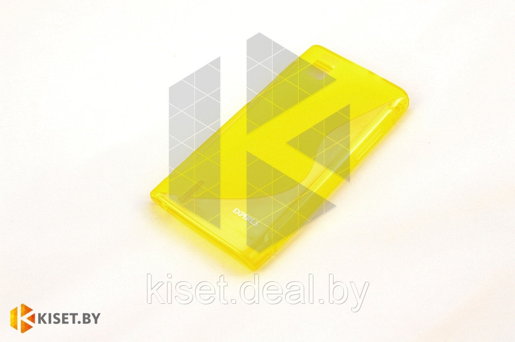 Силиконовый чехол для Huawei Ascend G7, желтый с волной - фото 1 - id-p211550770