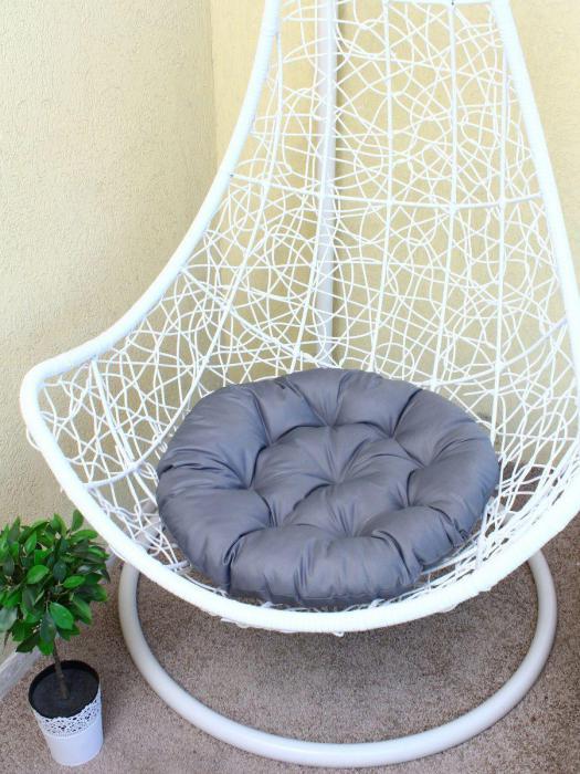 Подушки для садовой мебели сиденье на кресло кокон гамак качели стулья круглая сидушка серая сидение - фото 8 - id-p211573712