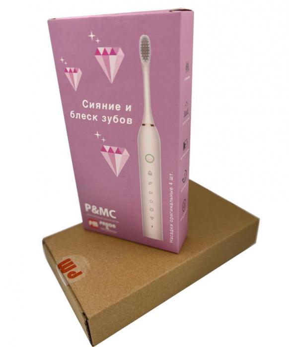 Электрическая зубная щетка детская и взрослая электрощетка звуковая для зубов брекетов ультразвуковая розовая - фото 6 - id-p211573727