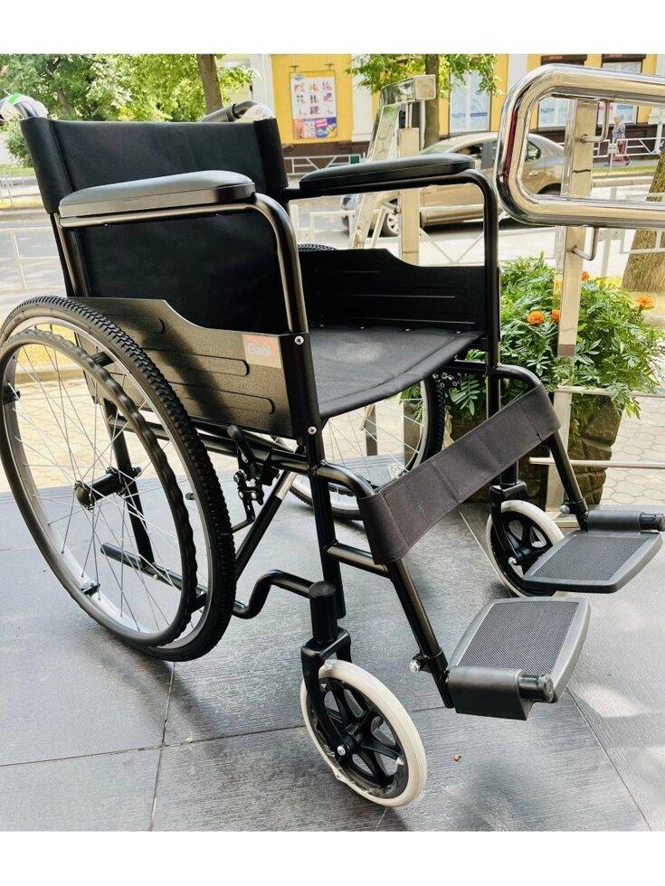 Стандартная стальная инвалидная коляска, ширина 45 см - фото 1 - id-p210841605