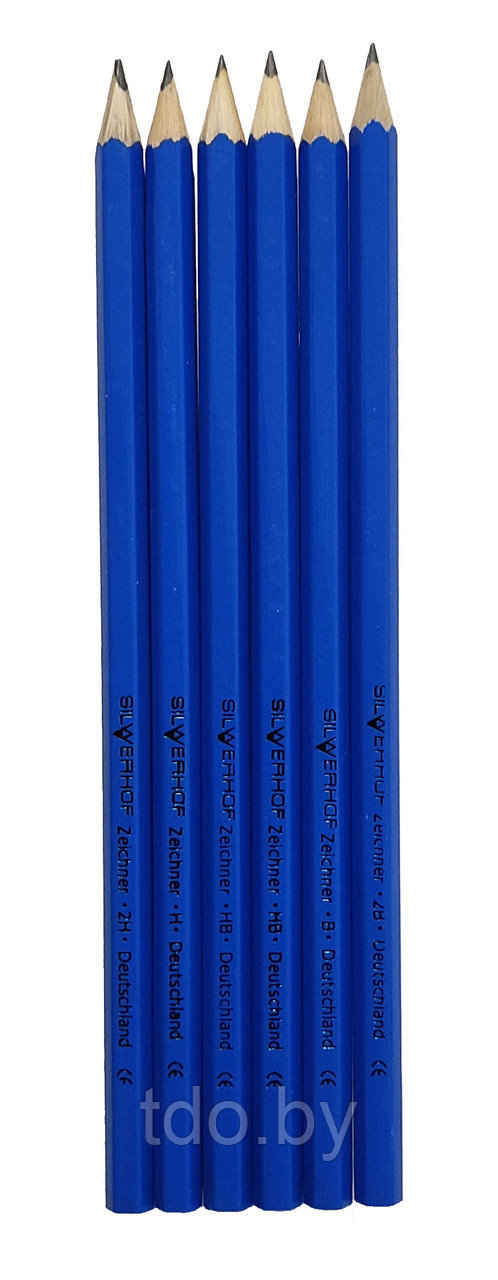 Набор чернографитных карандашей 6 шт. Silwerhof Zeichner (2Н-2В) - фото 2 - id-p211596532