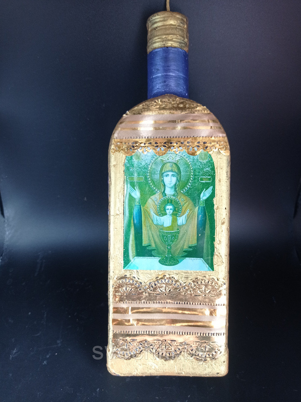 Свеча "Бутылка" большая роспись молитв ручная - фото 3 - id-p184875453