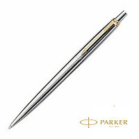 Ручка шариковая автоматическая "Parker Jotter Stainless Steel GT", 0.7 мм, серебристый, золотистый, стерж.