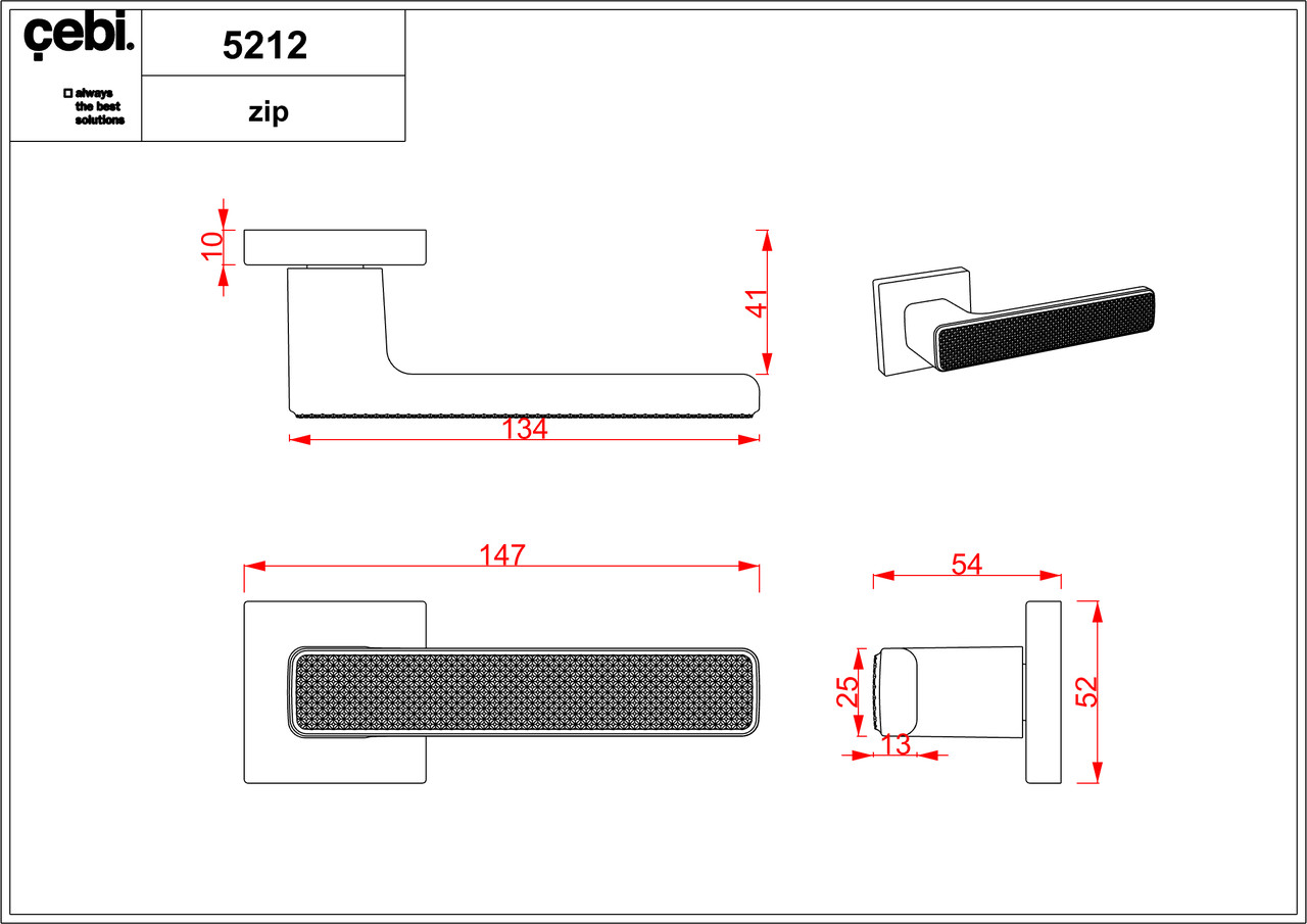 Ручки дверные CEBI GREN SQ цвет MP67 (антрацит полимер) - фото 2 - id-p187038257