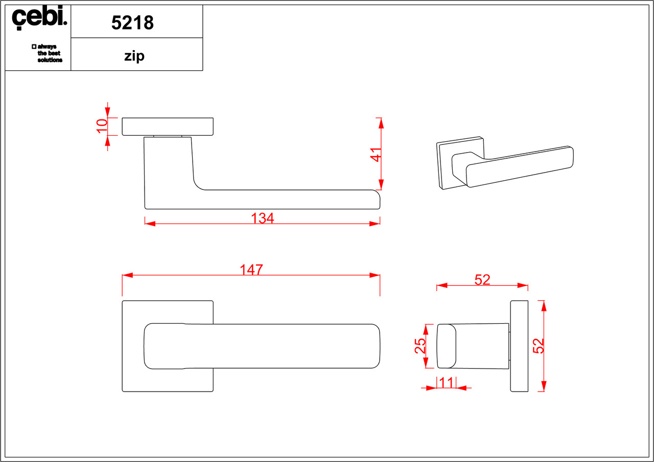 Ручки дверные CEBI FLAT SQ цвет MP67 (антрацит полимер) - фото 2 - id-p187134128
