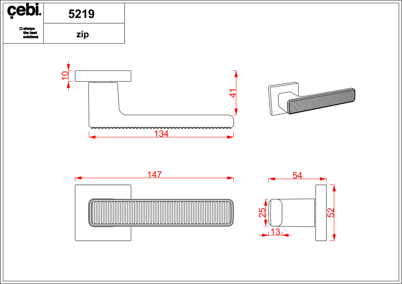 Ручки дверные CEBI ROOT SQ цвет MP05 (матовый хром полимер) - фото 2 - id-p187137171