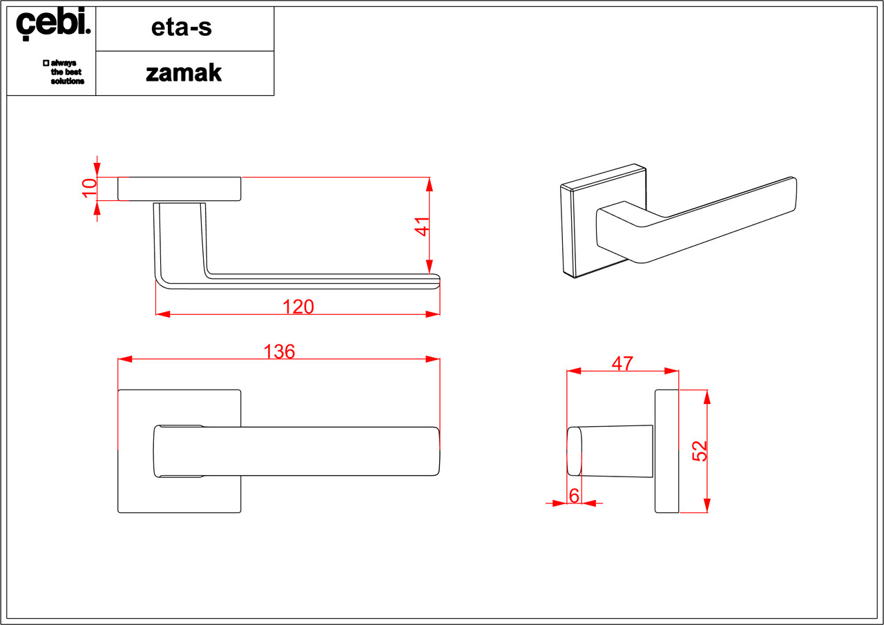 Ручки дверные CROMA ETA-S MP24 (AL6 черный) - фото 2 - id-p135661464