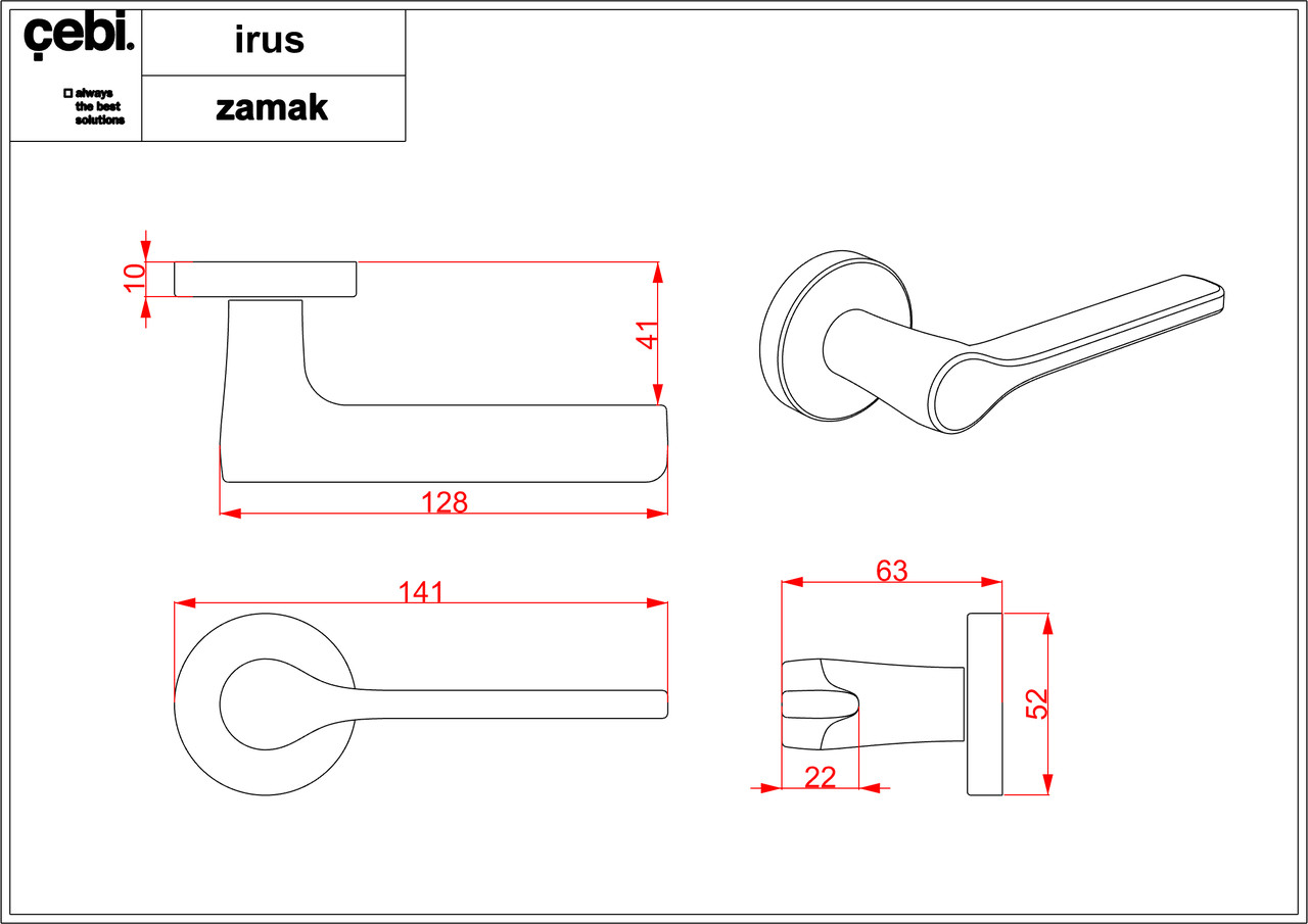 Ручки дверные CROMA IRUS MP05 (матовый хром полимер) - фото 2 - id-p209307298