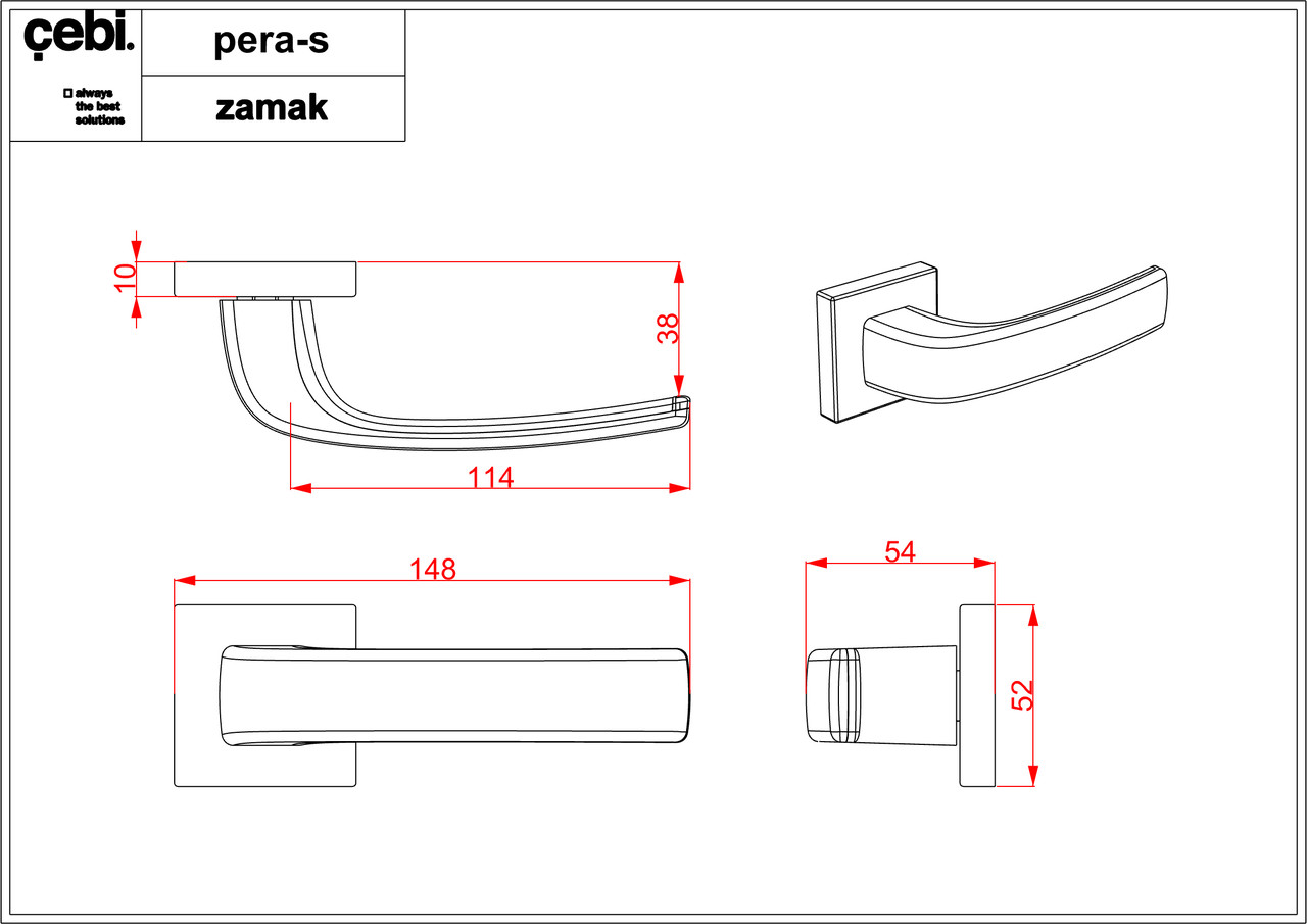 Ручки дверные CROMA PERA-S MP24 (AL6 черный) - фото 2 - id-p135661531